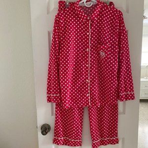 Victoria Secret polka dot pajama 2 pieces set (top + bottoms)  Size M